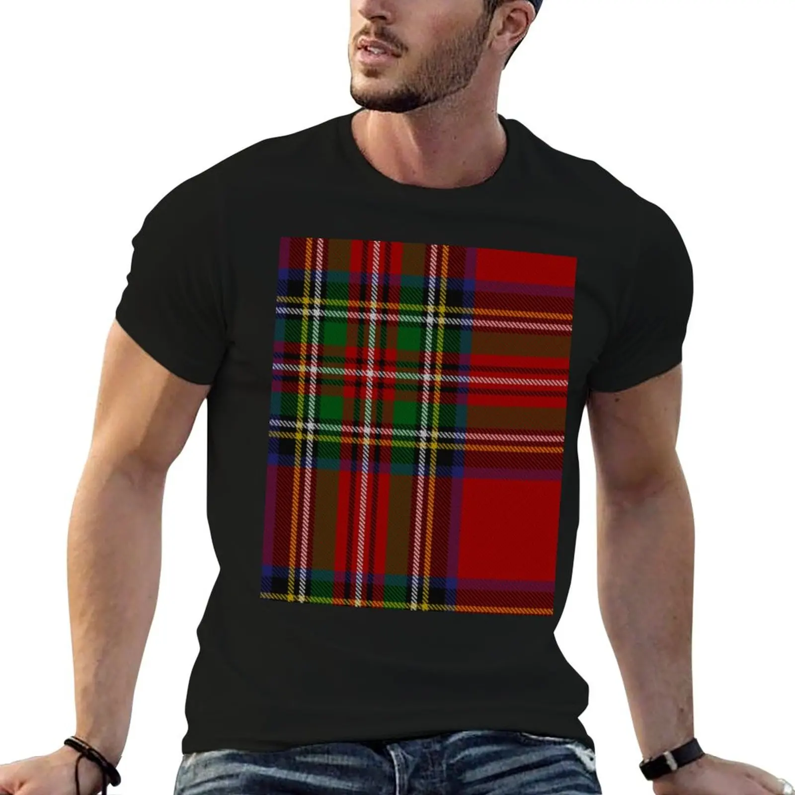 Royal Stewart Tartan Clan клетчатая красная зеленая синяя футболка баскетбольные футболки с
