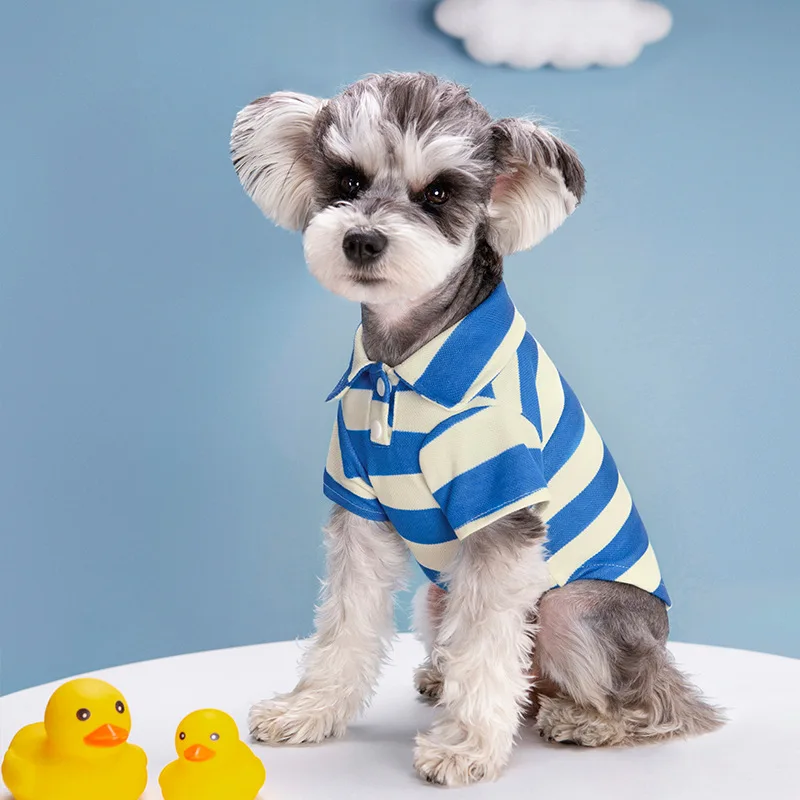 2023 New Pet Dogs Spring And Summer Shirt Between Stripes Beaded Floor Lapel Collar Stretchy T-shirt Cat Striped Cute Clothing
2023 New Pet Dogs Spring And Summer Shirt Between Stripes Beaded Floor Lapel Collar Stretchy T-shirt Cat Striped Cute Clothing