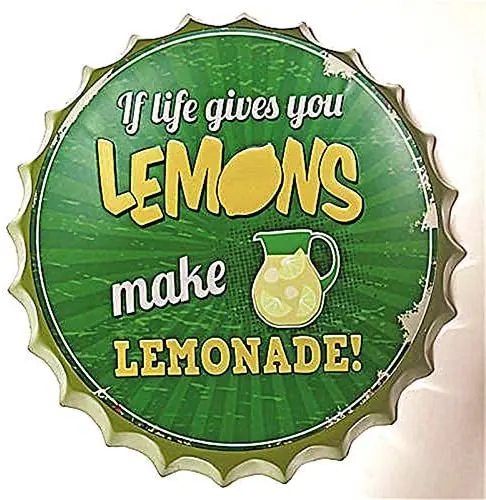 Modern Vintage Metal Tin Signs Bottle Cap If Life Gives You Lemons Make Lemonade ! Wall Plaque Poster Cafe Bar Pub
Modern Vintage Metal Tin Signs Bottle Cap If Life Gives You Lemons Make Lemonade ! Wall Plaque Poster Cafe Bar Pub