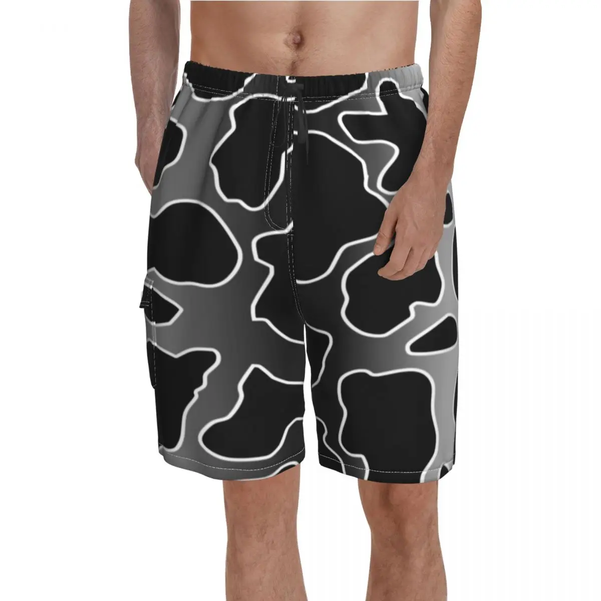 Черно-белые пляжные шорты с принтом коровы, серые градиентные выцветающие пляжные шорты, удобные плавки с кулиской и рисунком
Черно-белые пляжные шорты с принтом коровы, серые градиентные выцветающие пляжные шорты, удобные плавки с кулиской и рисунком