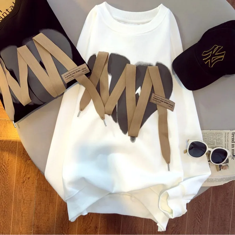 Spring Autumn 2023 New Korean Lace Up Sweatshirt Women's Hoodies Solid Color Long Sleeve Casual Crewneck Hoodies Women
Spring Autumn 2023 New Korean Lace Up Sweatshirt Women's Hoodies Solid Color Long Sleeve Casual Crewneck Hoodies Women
