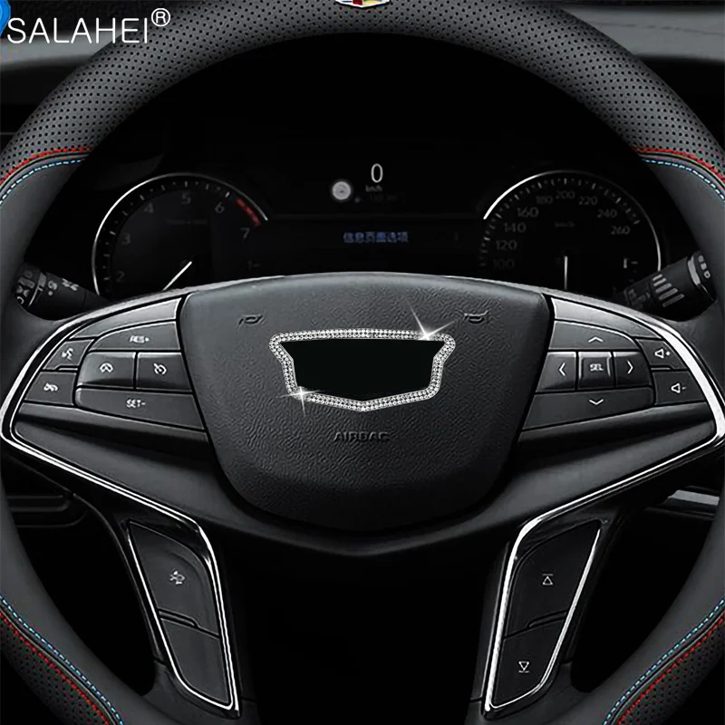 

Car Steering Wheel Stickers Diamond For Cadillac Escalade Tiburon Deville Seville CTS ATS SRX XTS XT5 STS SLS CT5/6 BLS DTS XLR