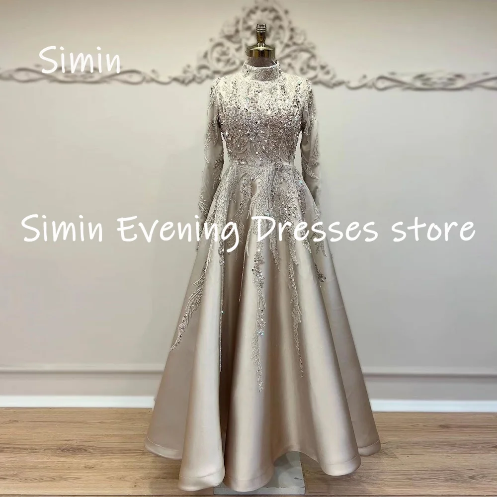 Simin Satin A-line Scoop Neckline Sequins Ruffle Applique Prom Gown Ankle-length Evening Elegant Party dresses for women 2023
Simin Satin A-line Scoop Neckline Sequins Ruffle Applique Prom Gown Ankle-length Evening Elegant Party dresses for women 2023