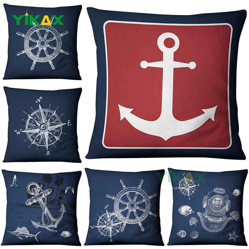 Blue Sea Compass Anchor Cushion Shell Starfish Pillows Mediterranean Throw Pillowcase Home Decorative Decor Sofa Cushions
Blue Sea Compass Anchor Cushion Shell Starfish Pillows Mediterranean Throw Pillowcase Home Decorative Decor Sofa Cushions