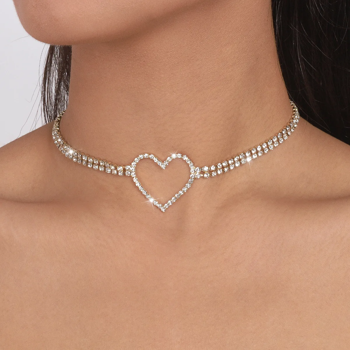 Ailodo Hollow Korean Sweet Love Heart Choker Necklace For Women Multilayer Crystal Tennis Chain Party Wedding Necklace Jewelry
Ailodo Hollow Korean Sweet Love Heart Choker Necklace For Women Multilayer Crystal Tennis Chain Party Wedding Necklace Jewelry