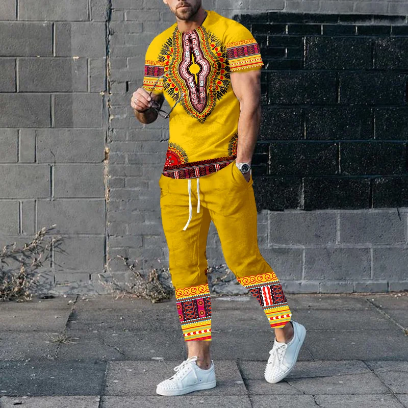 Newest Summer Sport Short-Sleeved T-shirt Trousers Men's Tracksuit Suit African totem Casual Beach Shorts 2 Piece Set
Newest Summer Sport Short-Sleeved T-shirt Trousers Men's Tracksuit Suit African totem Casual Beach Shorts 2 Piece Set