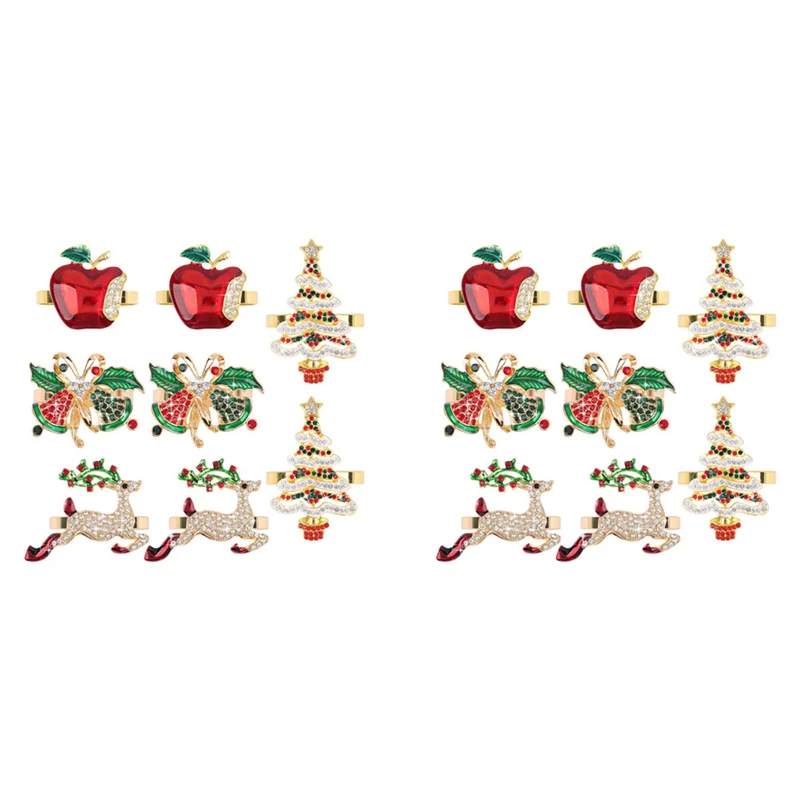 Christmas Napkin Ring Set Of 16 Metal Christmas Tree Deer Napkin Rings Holders Rhinestone Napkin Buckles For Holiday
Christmas Napkin Ring Set Of 16 Metal Christmas Tree Deer Napkin Rings Holders Rhinestone Napkin Buckles For Holiday