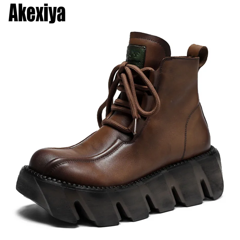 2022 Women Boots Retro Handmade Genuine Cow Leather round Toe Platform Ankle Boots Ladies Thick High Heel Short Boots BC5320
2022 Women Boots Retro Handmade Genuine Cow Leather round Toe Platform Ankle Boots Ladies Thick High Heel Short Boots BC5320