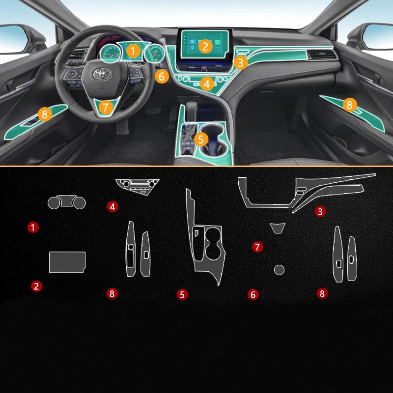 For Toyota Camry 2023 8 inch Screen TPU Transparent Protect Film Car Interior Sticker Gear Navigator Door Panel Car Accessories
For Toyota Camry 2023 8 inch Screen TPU Transparent Protect Film Car Interior Sticker Gear Navigator Door Panel Car Accessories