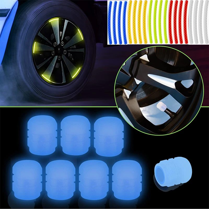 Luminous Valve Caps Reflective Stickers Night Glowing Car Motorcycle Bicycle Wheel Styling Tyre Hub Universal Cap Decor 
Luminous Valve Caps Reflective Stickers Night Glowing Car Motorcycle Bicycle Wheel Styling Tyre Hub Universal Cap Decor