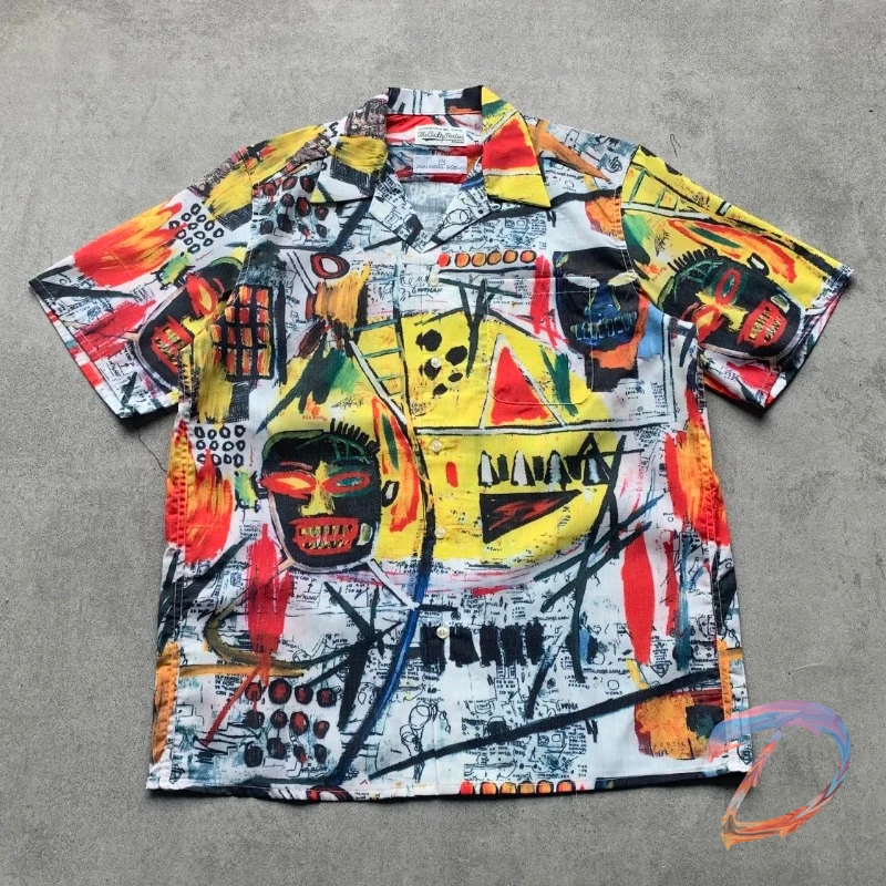 Summer WACKO MARIA Shirts Graffiti Khaki Short Sleeve Cool Men Wear Top Hiphop Shirts
Summer WACKO MARIA Shirts Graffiti Khaki Short Sleeve Cool Men Wear Top Hiphop Shirts
