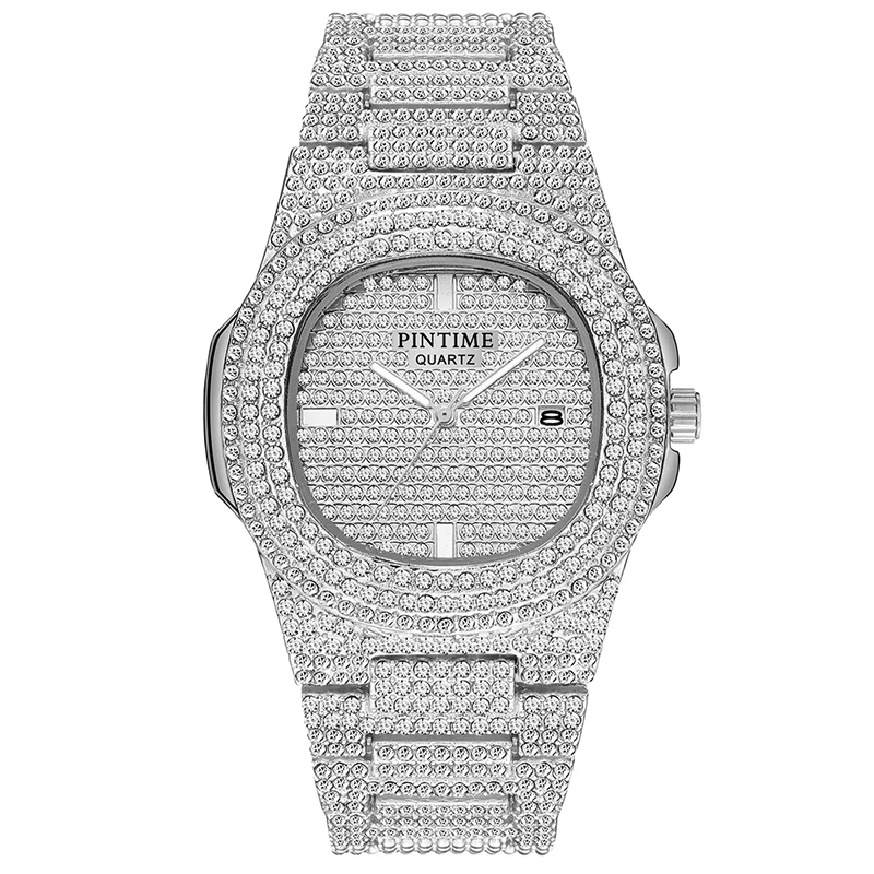 PINTIME Fashion Men's Watch Top Brand Luxury Bling Iced Out Diamod Watches For Man Stainelss Steel Strap Quartz Wristwatch
PINTIME Fashion Men's Watch Top Brand Luxury Bling Iced Out Diamod Watches For Man Stainelss Steel Strap Quartz Wristwatch