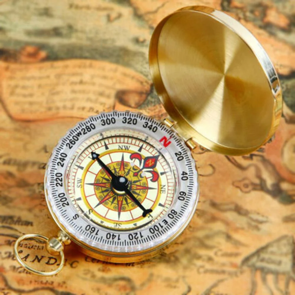 Camping Hiking Pocket Brass Golden Compass Portable Noctilucent Vintage Compass Outdoor Travelling Navigation High Quality
Camping Hiking Pocket Brass Golden Compass Portable Noctilucent Vintage Compass Outdoor Travelling Navigation High Quality