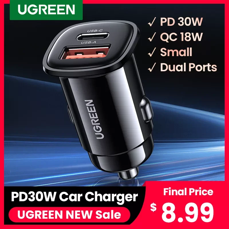 NEW2023 【NEW-IN】UGREEN USB Car Charger 30W Quick Charge 4.0 QC4.0 QC3.0 PD Type C Fast Car USB Charger For iPhone Xiaomi Mob
NEW2023 【NEW-IN】UGREEN USB Car Charger 30W Quick Charge 4.0 QC4.0 QC3.0 PD Type C Fast Car USB Charger For iPhone Xiaomi Mob