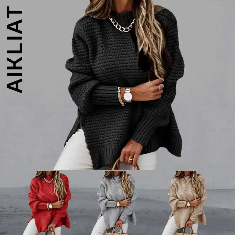 Женский вязаный свитер Aikliat, новый шикарный базовый свитер с круглым вырезом, теплый женский джемпер в стиле Харадзюку, 2022, свободная улична...
Женский вязаный свитер Aikliat, новый шикарный базовый свитер с круглым вырезом, теплый женский джемпер в стиле Харадзюку, 2022, свободная улична...