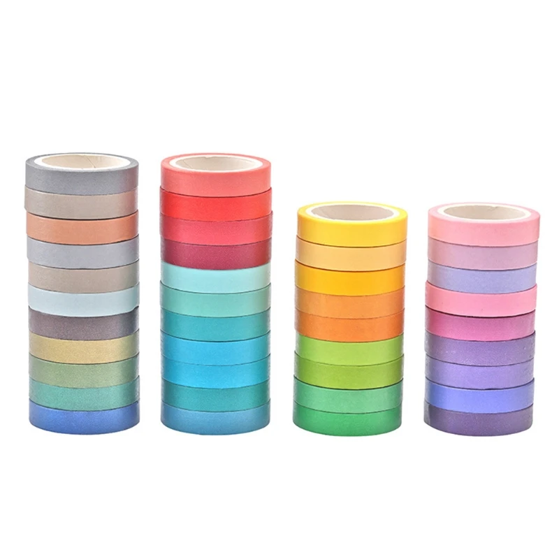 40Pcs/Pack Colored Washi Tape Set Length 13.12ft Candy Color Scrapbook Tape Set 40 Colors Fancy Decorative Tape Set
40Pcs/Pack Colored Washi Tape Set Length 13.12ft Candy Color Scrapbook Tape Set 40 Colors Fancy Decorative Tape Set
