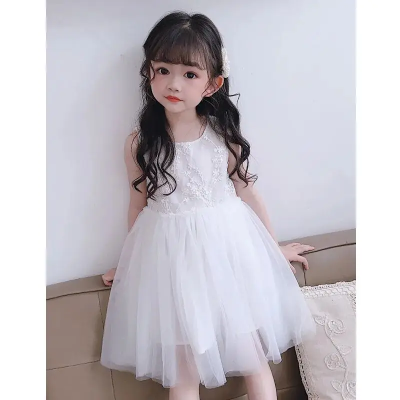 Girls Summer Princess Dress Fashion Puffy White Yarn Dress Children Sleeveless Tank Dress Girls Baby Wedding Dresses
Girls Summer Princess Dress Fashion Puffy White Yarn Dress Children Sleeveless Tank Dress Girls Baby Wedding Dresses