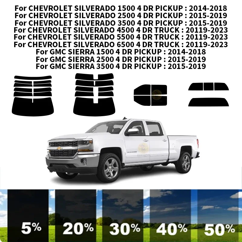 Precut nanoceramics car UV Window Tint Kit Automotive Window Film For CHEVROLET SILVERADO 1500 4 DR PICKUP 2014-2018
Precut nanoceramics car UV Window Tint Kit Automotive Window Film For CHEVROLET SILVERADO 1500 4 DR PICKUP 2014-2018