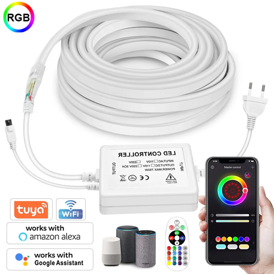 Открытый 10 м 20 м 30 м WiFi 220 В RGB светодиодный свет мягкая гибкая неоновая лента 5050 светодиодный садовый свет работает с управлением Alexa 750 Вт 1500 Вт
Открытый 10 м 20 м 30 м WiFi 220 В RGB светодиодный свет мягкая гибкая неоновая лента 5050 светодиодный садовый свет работает с управлением Alexa 750 Вт 1500 Вт