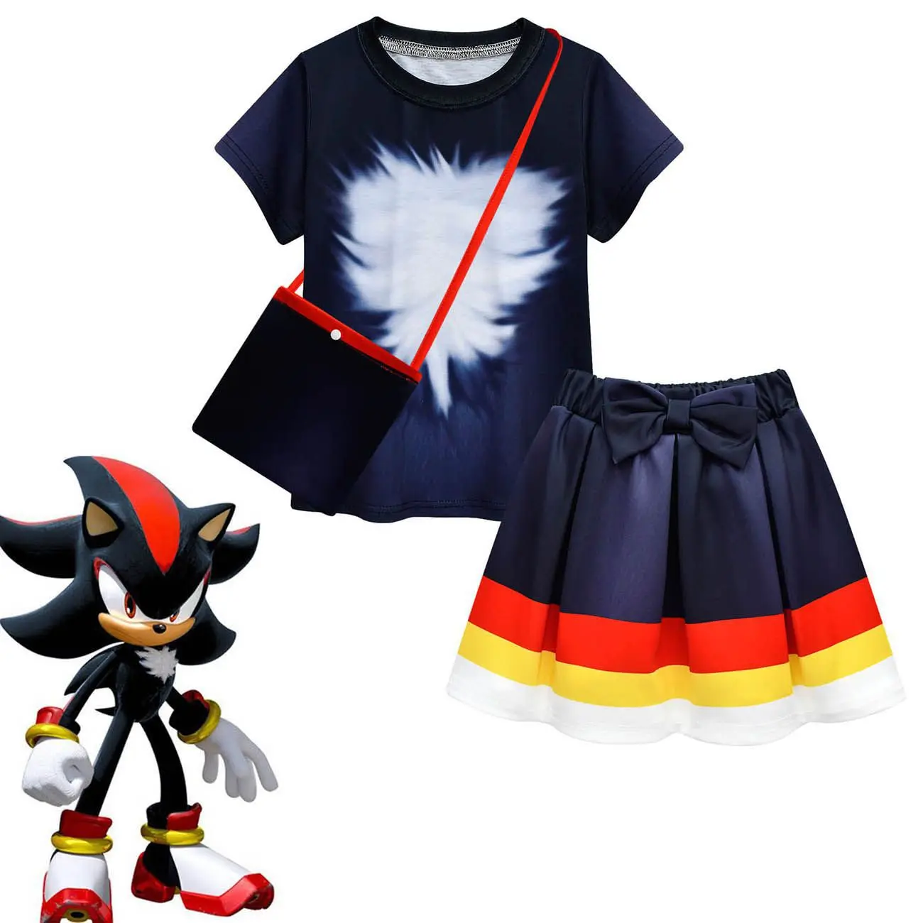 Hedgehog Sonic Cosplay Summer Spot Children Suit Skirt Girls Short-sleeved Skirt Bag Three-piece Set Girls Outfits Kids Clothes
Hedgehog Sonic Cosplay Summer Spot Children Suit Skirt Girls Short-sleeved Skirt Bag Three-piece Set Girls Outfits Kids Clothes