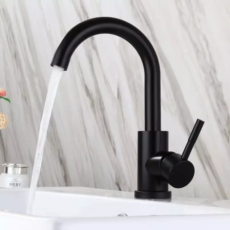 Black Bathroom Sink Faucet Can 360 Rotation Deck Mounted Stainless Steel Easy To Install Cold and Hot Free Tube
Black Bathroom Sink Faucet Can 360 Rotation Deck Mounted Stainless Steel Easy To Install Cold and Hot Free Tube