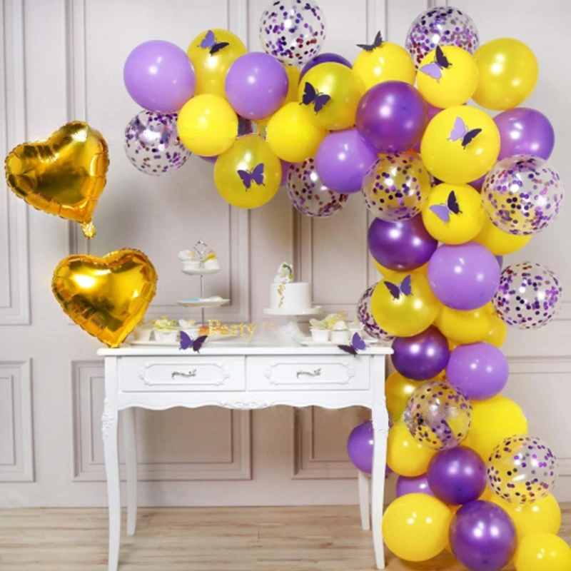 SURSURPIRSE Yellow Balloon Garland Arch Kit Gold Love Foil Purple Confetti Balloon Butterfly for Bachelor Party Wedding Supplies
SURSURPIRSE Yellow Balloon Garland Arch Kit Gold Love Foil Purple Confetti Balloon Butterfly for Bachelor Party Wedding Supplies