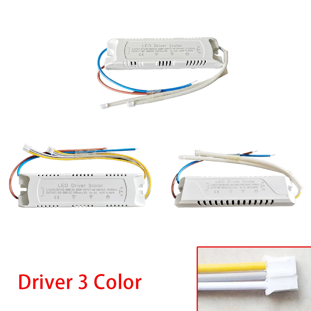 LED Driver 3 Color Adapter For LED Lighting AC220V Non-Isolating Transformer For LED Ceiling Light Replacement 12W-140W AC165-26
LED Driver 3 Color Adapter For LED Lighting AC220V Non-Isolating Transformer For LED Ceiling Light Replacement 12W-140W AC165-26