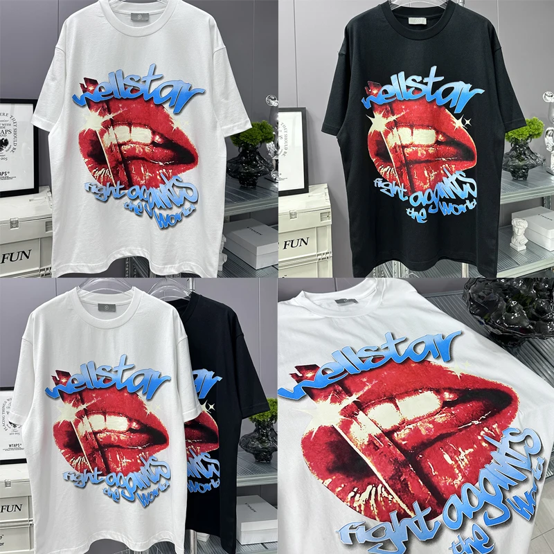 Hipster Lip Print Logo Top Tee Hellstar T-shirt High Quality Street Men's Hip Hop Women's Short Sleeves HELLSTAR T Shirts
Hipster Lip Print Logo Top Tee Hellstar T-shirt High Quality Street Men's Hip Hop Women's Short Sleeves HELLSTAR T Shirts