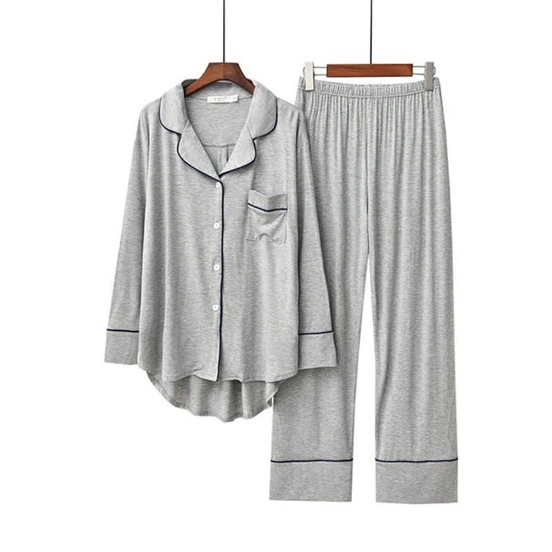 2PCS Pajama Sets Women Long Sleeve Solid Modal Loose Breathable Soft Oversized Womens Korean Style Home Clothing Comfortable
2PCS Pajama Sets Women Long Sleeve Solid Modal Loose Breathable Soft Oversized Womens Korean Style Home Clothing Comfortable
