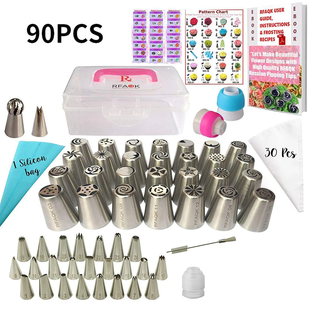 Cake Decorating Tools Kit Piping Pastry Nozzles Silicone Pastry Cream Bag Icing Piping Tips Confectionery Baking Sets Kitchen
Cake Decorating Tools Kit Piping Pastry Nozzles Silicone Pastry Cream Bag Icing Piping Tips Confectionery Baking Sets Kitchen