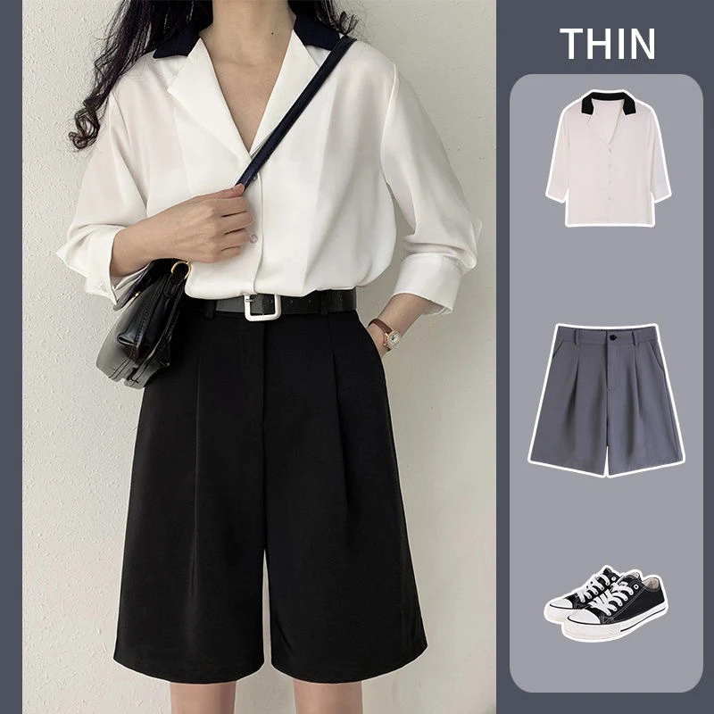 Summer New Women Shorts 2022 High Waist Thin Loose Wide Leg Shorts Korean Style Loose Straight A-Line Casual Female Pants
Summer New Women Shorts 2022 High Waist Thin Loose Wide Leg Shorts Korean Style Loose Straight A-Line Casual Female Pants