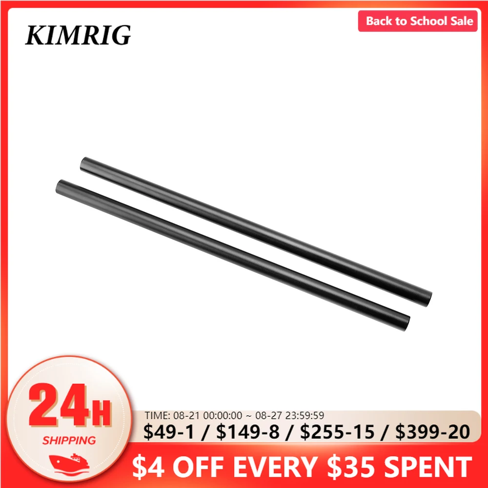 

KIMRIG 25cm 35cm 15mm Rods Pipe Tube Aluminum Anodized For Dslr Camera Tripod Mounting Baseplate 15mm Rig 2PCS