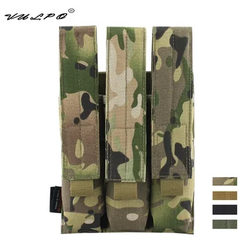 VULPO 1000D Nylon MP5 MP7 KRISS Triple Magazine Pouch Tactical Rifle Modular Molle SMG Mag Pouch Carrier For Hunting Airsoft