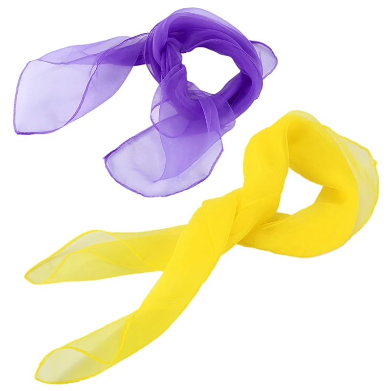 2 Pcs Lovely Fashion Plain Square Chiffon Neck Scarf Head Scarves 70Cm X 70Cm, Light Purple & Yellow
2 Pcs Lovely Fashion Plain Square Chiffon Neck Scarf Head Scarves 70Cm X 70Cm, Light Purple & Yellow