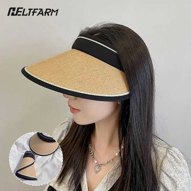 1pc Foldable Brim Up Sun Hat For Women Girl Wide Brim Anti-Uv Beach Hat Female Windproof Empty Top Cap
1pc Foldable Brim Up Sun Hat For Women Girl Wide Brim Anti-Uv Beach Hat Female Windproof Empty Top Cap