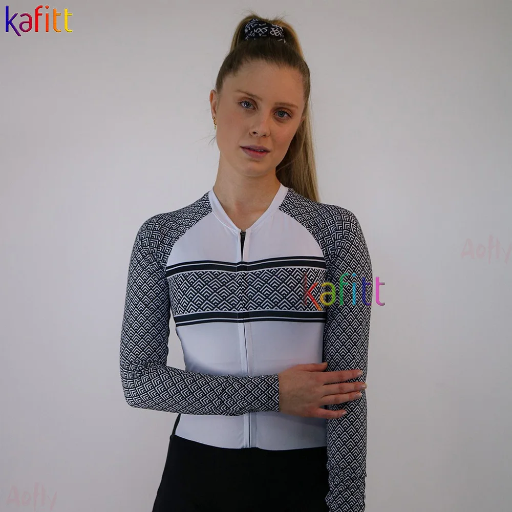 

2022 Kafitt Women's Long Sleeve Cycling Triathlon Jumpsuit 20D Gel Sets Little Monkey Macaquinho Ciclismo Feminino Skinsuit Suit