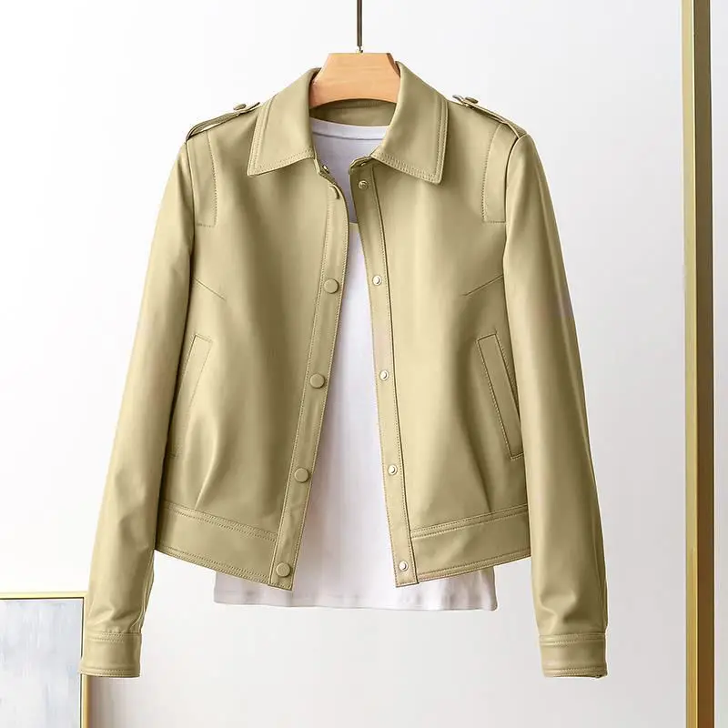 Spring New Women Short PU Leather Jacket Loose Solid Faux Leather Jackets Female Fashion Street Outerwear
Spring New Women Short PU Leather Jacket Loose Solid Faux Leather Jackets Female Fashion Street Outerwear