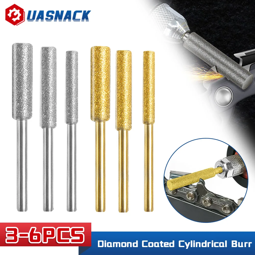 3/4/5/6Pcs Diamond Coated Cylindrical Burr 4-5.5mm Chainsaw Sharpener Stone File Chain Saw Sharpening Carving Grinding Tools
3/4/5/6Pcs Diamond Coated Cylindrical Burr 4-5.5mm Chainsaw Sharpener Stone File Chain Saw Sharpening Carving Grinding Tools