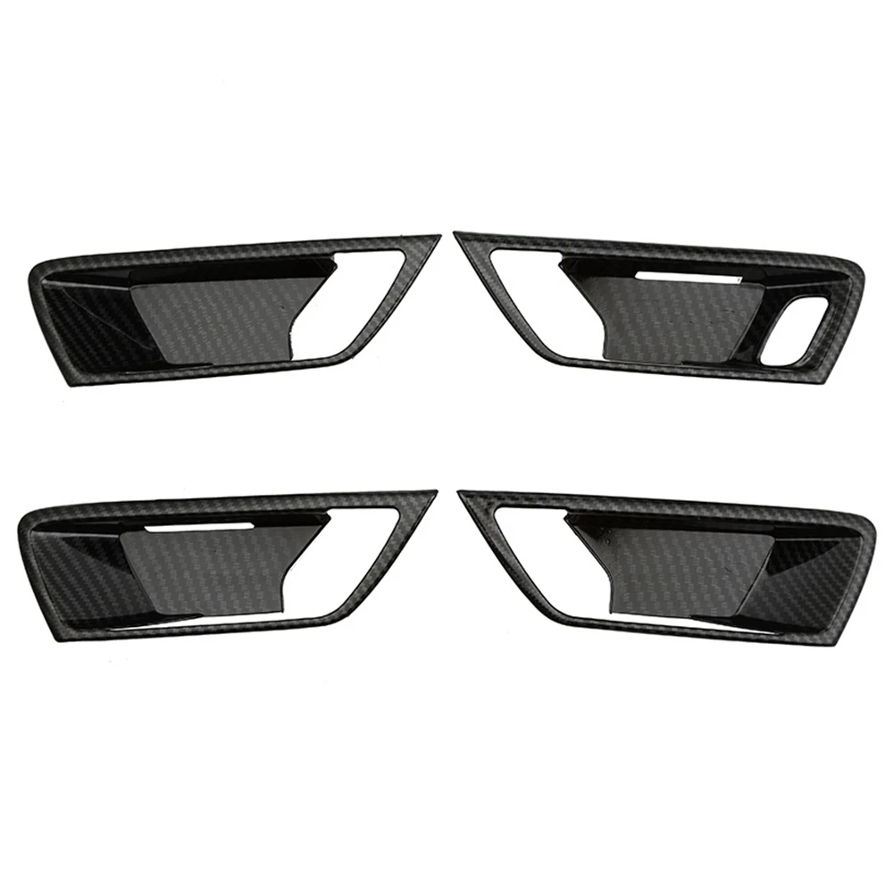 Крышка для автомобильной внутренней дверной ручки из углеродного волокна для Ford Focus 2019 2020, аксессуары для наклеек