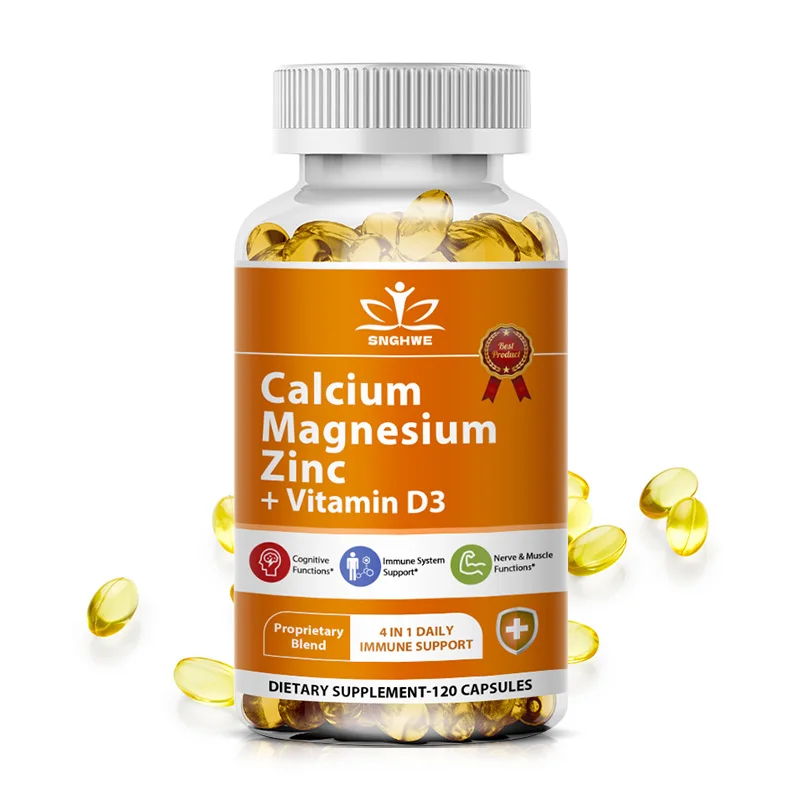 

Calcium Magnesium Zinc Capsules with Vitamin D3 for Promotes Bone&Muscle&Nervous System Health Cell Growth Increase Immunity