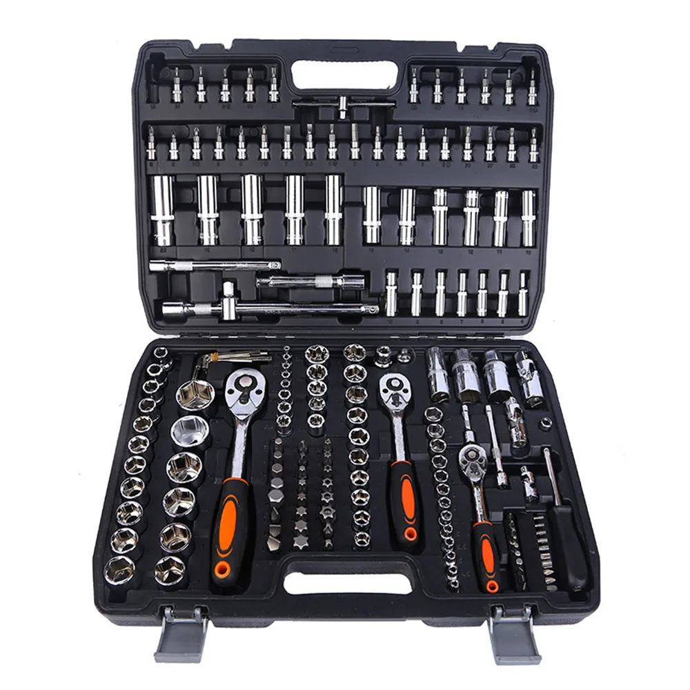 172 Pieces Auto Repair Tool Set Ratchet Wheel Wrench Toolbox Professional Complete Equipment
172 Pieces Auto Repair Tool Set Ratchet Wheel Wrench Toolbox Professional Complete Equipment
