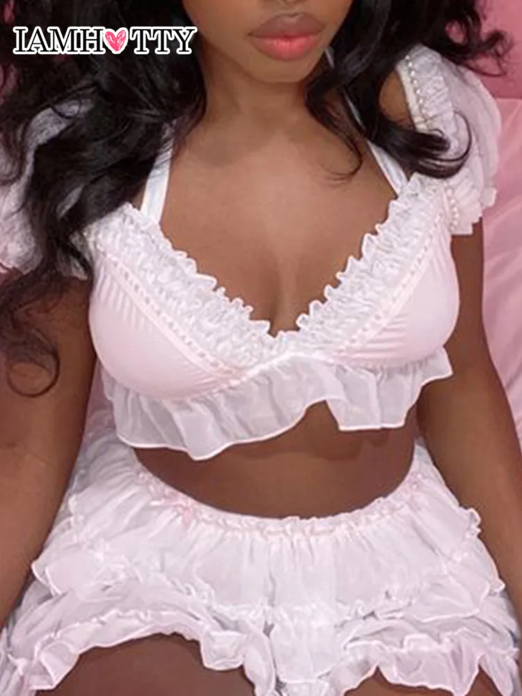 IAMHOTTY Ruffle White Crop Top Women Aesthetic Japan Style Kawaii T-shirt Short Sleeve Lolita Tops Fairycore Casual Basic Tee
IAMHOTTY Ruffle White Crop Top Women Aesthetic Japan Style Kawaii T-shirt Short Sleeve Lolita Tops Fairycore Casual Basic Tee