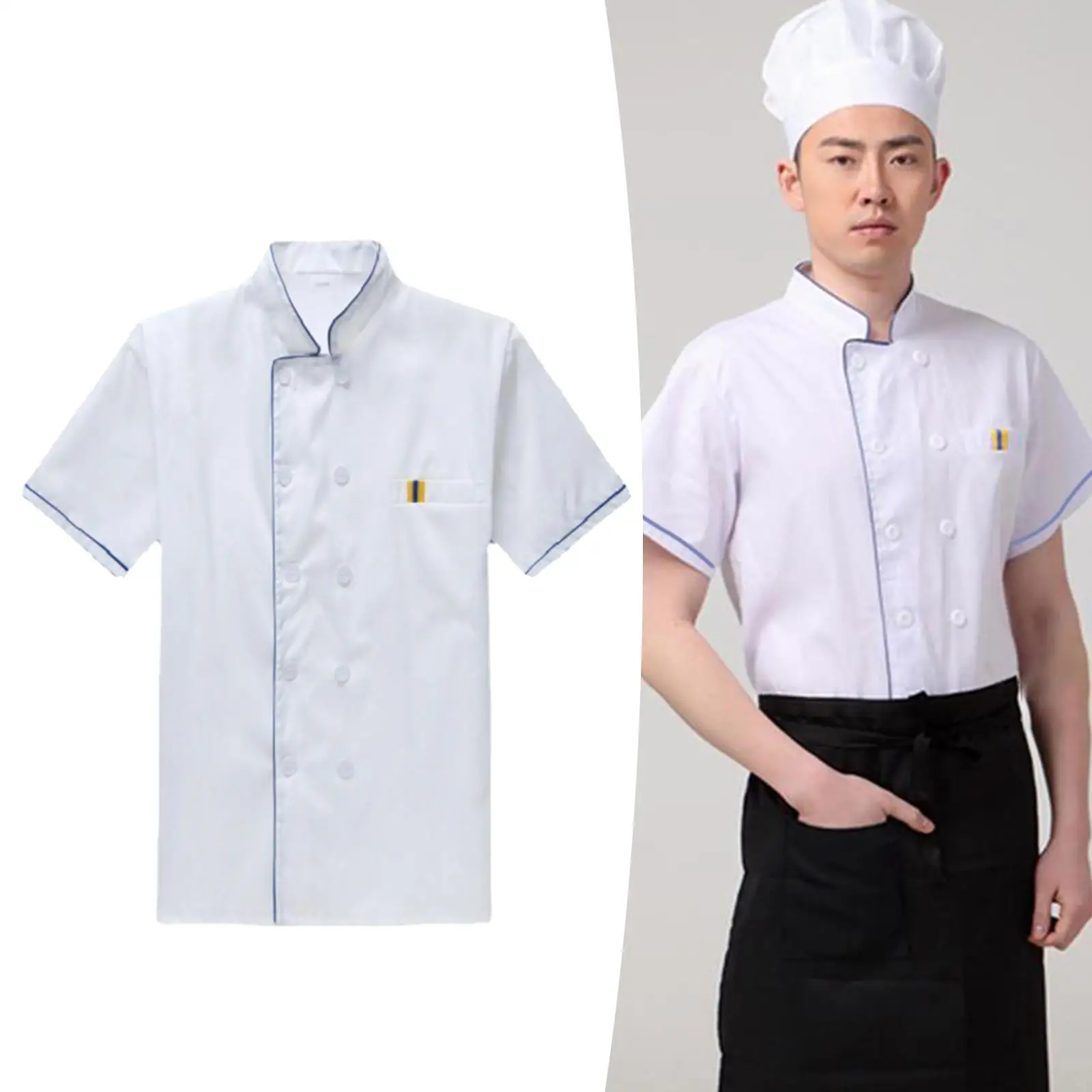 Chef Coat Cook Uniform Catering Workwear Button Closure Jacket for Restaurant Cake Shops
Chef Coat Cook Uniform Catering Workwear Button Closure Jacket for Restaurant Cake Shops