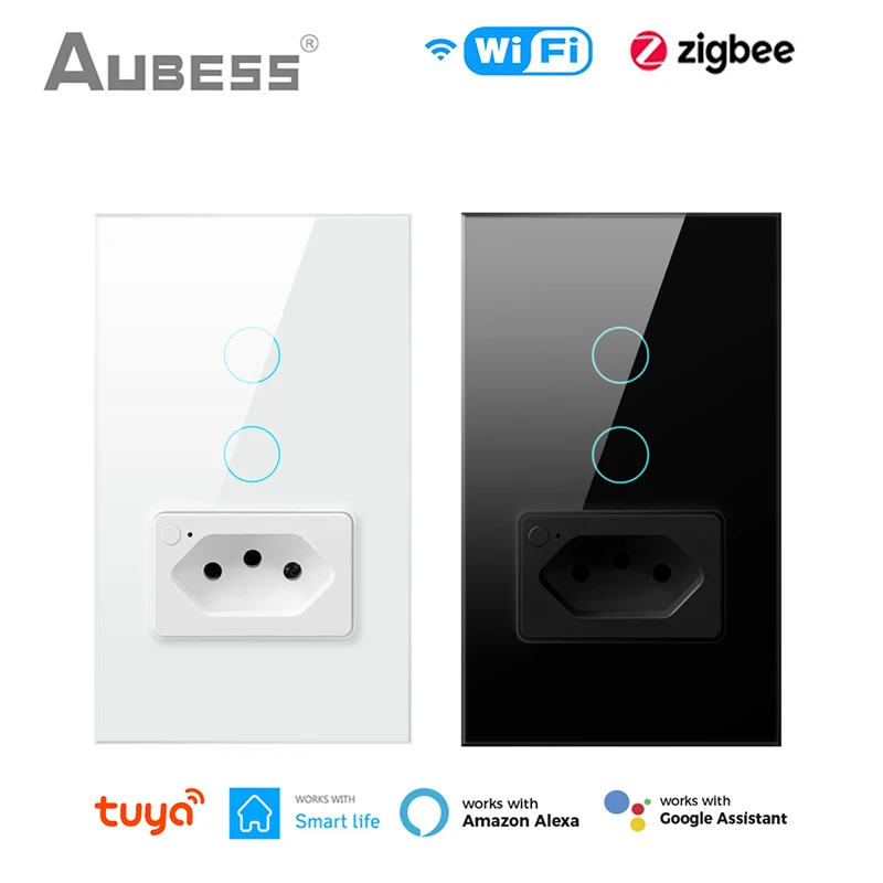 Tuya WiFi Smart Switch & Socket Brazil Standard Glass Panel 1/2gang Wall Light Switch Buttons Works With Alexa Google Home
Tuya WiFi Smart Switch & Socket Brazil Standard Glass Panel 1/2gang Wall Light Switch Buttons Works With Alexa Google Home