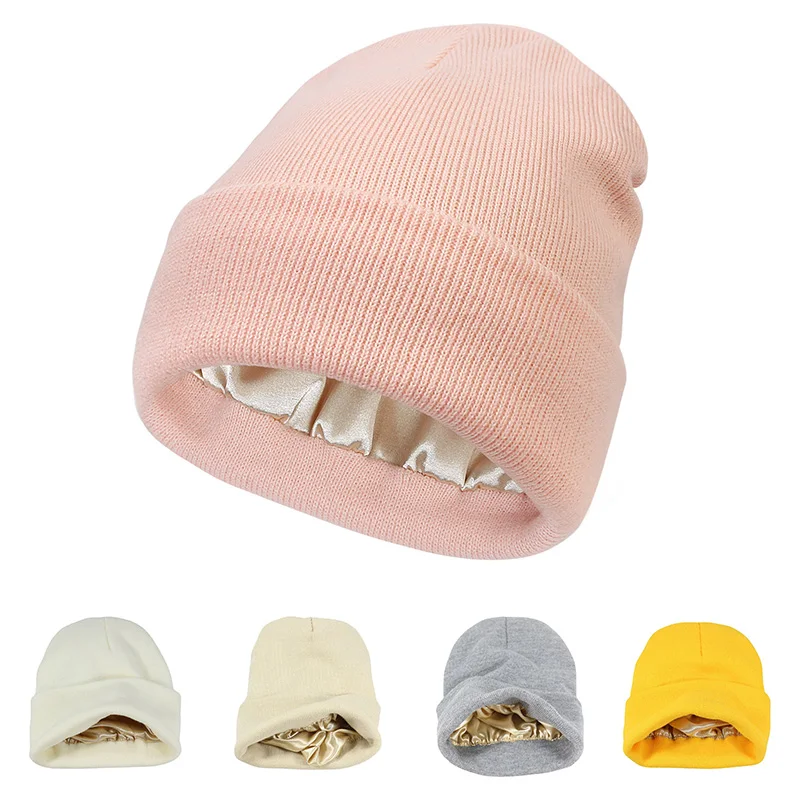Winter Thicken Satin Lining Beanie Hats For Women Men Keep Warm Cotton Protect Hair Boys Girls Crochet Skullies Caps Knitted Hat
Winter Thicken Satin Lining Beanie Hats For Women Men Keep Warm Cotton Protect Hair Boys Girls Crochet Skullies Caps Knitted Hat
