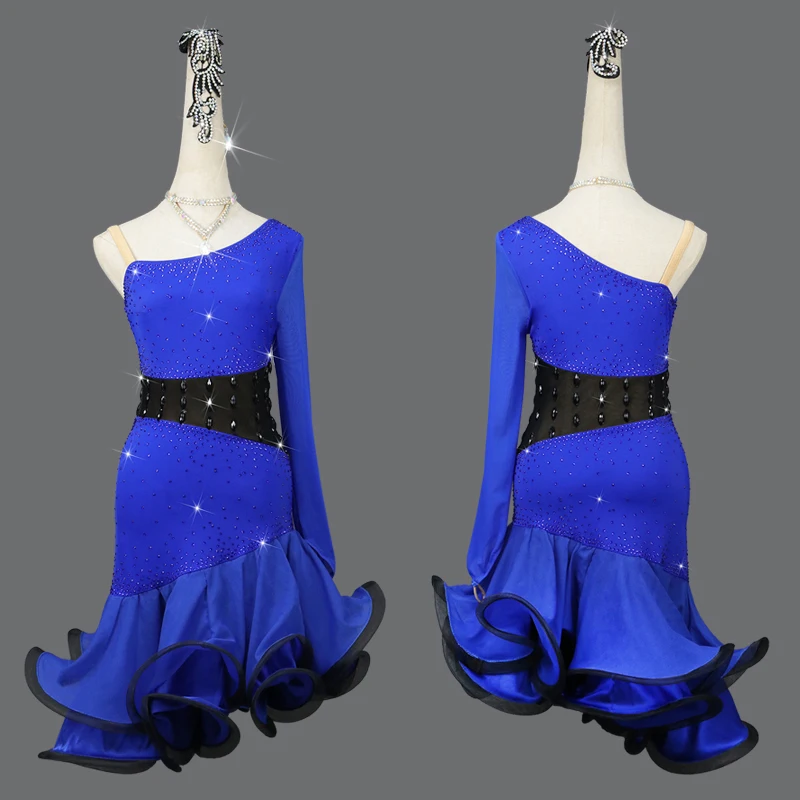 New Latin Dance Dresses For Ladies Elegant Blue rhinestones Skirt Women Stage Ballroom Compete Costumes Latin Dress
New Latin Dance Dresses For Ladies Elegant Blue rhinestones Skirt Women Stage Ballroom Compete Costumes Latin Dress