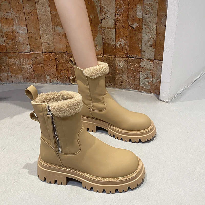 Lady Boots Brand Women's Shoes Flat Heel Zipper Round Toe Winter Footwear Fashion Lolita Padded Med Rock Rubber Leather Ankle
Lady Boots Brand Women's Shoes Flat Heel Zipper Round Toe Winter Footwear Fashion Lolita Padded Med Rock Rubber Leather Ankle