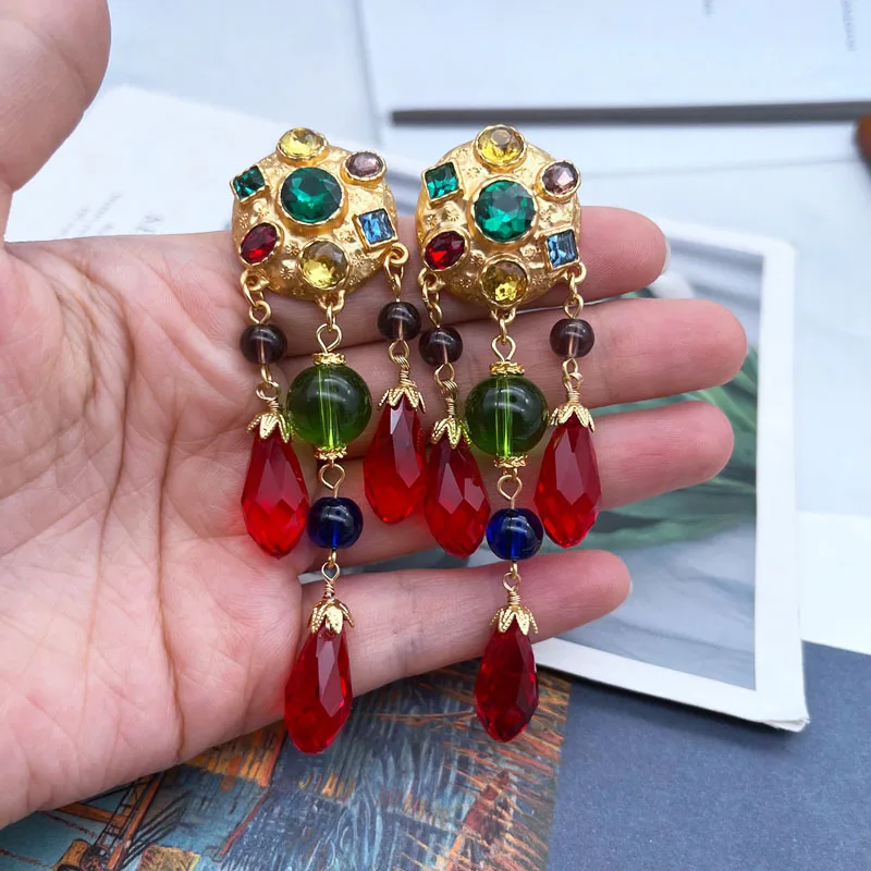 Colorful Earrings Stud Pendant Glass Beads Long Tassel Jewelry Party Luxruy Accessories
Colorful Earrings Stud Pendant Glass Beads Long Tassel Jewelry Party Luxruy Accessories