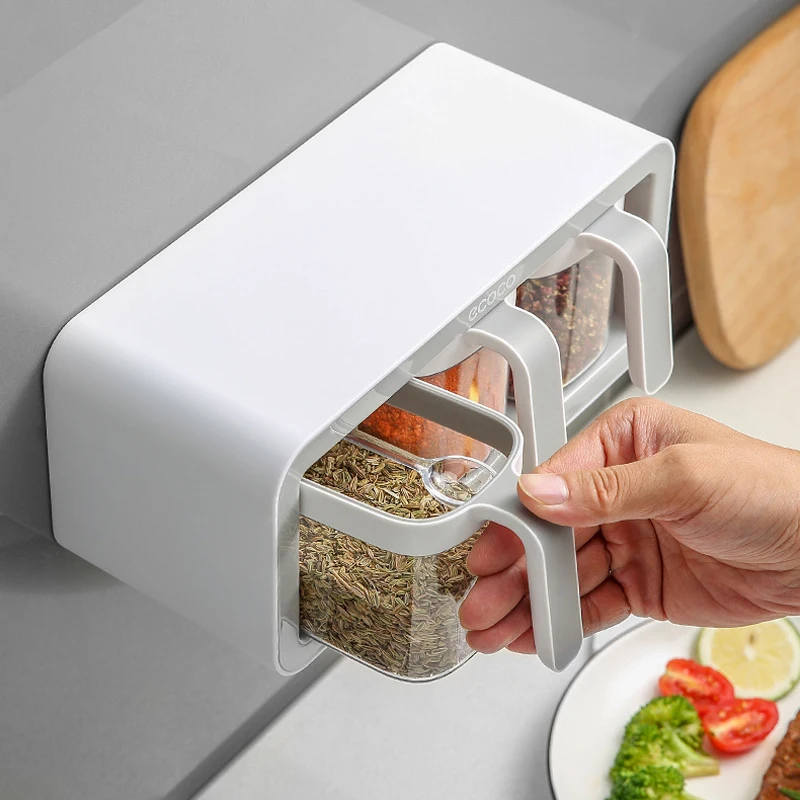 Kitchen Supplies Storage Set Wall Mount Spice Rack Organizer Sugar Bowl Salt Shaker Seasoning Container Boxes With Spoons
Kitchen Supplies Storage Set Wall Mount Spice Rack Organizer Sugar Bowl Salt Shaker Seasoning Container Boxes With Spoons