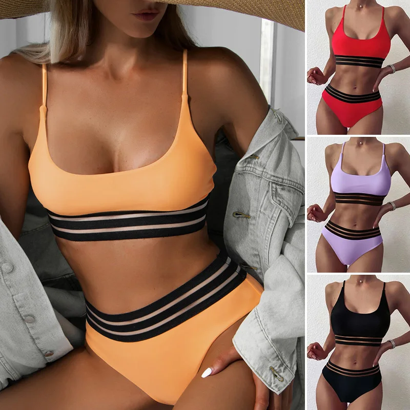 Женское бикини пуш-ап с завышенной талией и шортами 
Женское бикини пуш-ап с завышенной талией и шортами